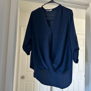 Lush Deep Blue Blouse